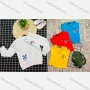 Wholesale Boy's Comfy Long Sleeve Letter Print Button Elastic Polo Shirt preview