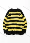 Wholesale Men's Fashion Unisex Striped Ripped Round Neck Long Sleeve Knit Sweater - Liuhuamall