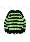 Wholesale Men's Fashion Unisex Striped Ripped Round Neck Long Sleeve Knit Sweater - Liuhuamall