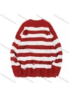 Wholesale Men's Fashion Unisex Striped Ripped Round Neck Long Sleeve Knit Sweater - Liuhuamall