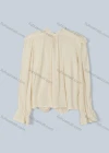 Wholesale Women's Bishop Sleeve Ruched Ruffle Hem Plain Blouse - Liuhuamall