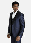 Wholesale Men's Formal Slim Fit Lapel One Button Jacket With Waistcoat 3-Pieces Suit Set - Liuhuamall