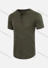 Wholesale Men's Casual Silm Fit Knit Short Sleeve Plain Henley Shirt - Liuhuamall