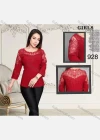 Wholesale Women's Plus Size Elegant Sheer Embroidery Plain 3/4 Sleeve Blouse FA928# - Liuhuamall