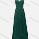 Wholesale Women's Glamorous Plain V Neck Appliques Lace Pearl Decor Maxi Bridesmaid Dress K069# Cadmium Green Clothing Wholesale Market Liuhua