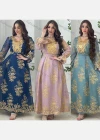 Wholesale Women's Muslim Islamic Vintage Long Sleeve Embroidered Maxi Dress With Belt AB312# - Liuhuamall