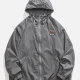 Men's Casual Zipper Lightweight Zip Up Sunscreen Hooded Jacket Gray Clothing Wholesale Market -LIUHUA