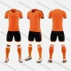 Wholesale Kids Sporty Football Soccer Training & Racing Tee & Shorts 2 Piece Set 21830# Dark Orange Clothing Wholesale Market Liuhua