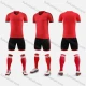 Wholesale Kids Sporty Football Soccer Training & Racing Tee & Shorts 2 Piece Set 21830# Red Clothing Wholesale Market Liuhua