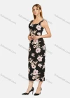 Wholesale Women's Elegant Square Neck Open Back Allover Floral Print Midi Tank Dress 03# - Liuhuamall