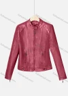 Wholesale Women's Casual Stand Collar Long Sleeve Zipper Plain Leather Jacket - Liuhuamall