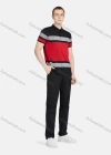 Wholesale Men's Casual Collared Short Sleeve Striped Colorblock Button Front Polo Shirt - Liuhuamall