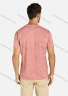 Wholesale Men's Leaf Print Round Neck Short Sleeve Tee - Liuhuamall