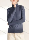 Wholesale Women's Casual Plain Turtleneck Long Sleeve Top - Liuhuamall