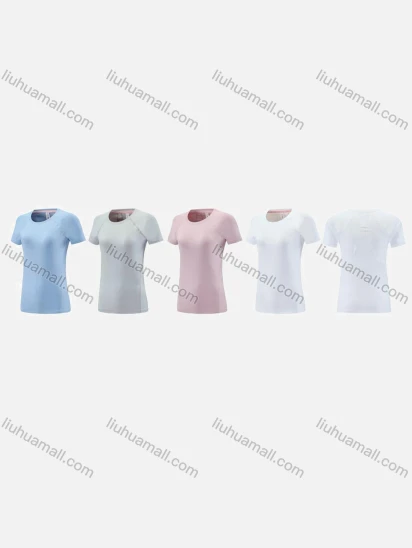 Wholesale Women's Sporty Round Neck Short Sleeve Quick Dry High Stretch Sport T-shirt WT25201#