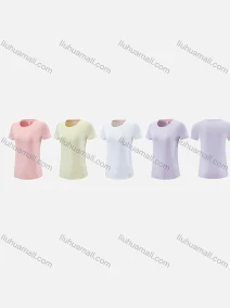 Wholesale Women's Sporty Round Neck Short Sleeve Quick Dry High Stretch Sport T-shirt WT25202#, LIUHUA CLOTHING WHOLESALE
