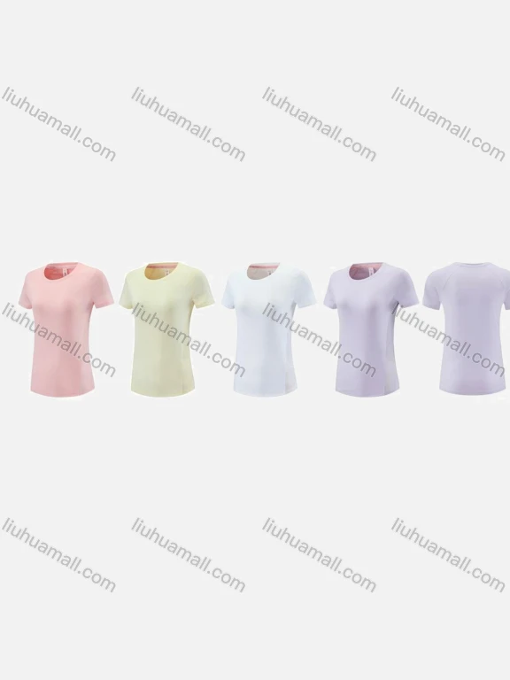 Wholesale Women's Sporty Round Neck Short Sleeve Quick Dry High Stretch Sport T-shirt WT25202#