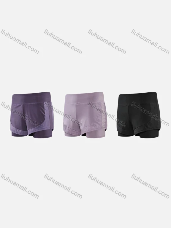 Wholesale Women's Sporty Breathable High Stretch Quick Dry Elastic Waist Drawstring Sport Shorts WK22501#
