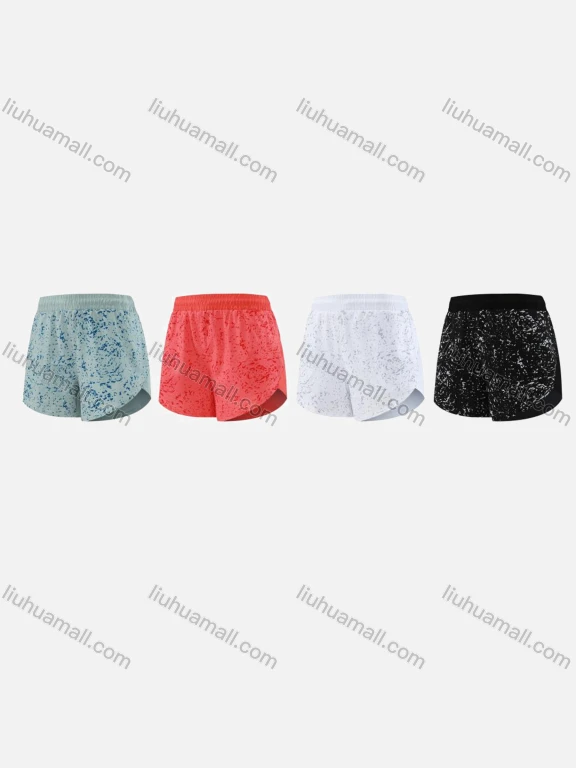 Wholesale Women's Sporty Breathable High Stretch Quick Dry Elastic Waist Drawstring Sport Shorts WK23602#