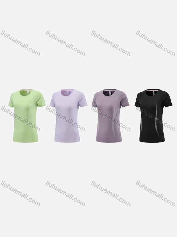 Wholesale Women's Sporty Round Neck Short Sleeve Quick Dry High Stretch Sport T-shirt WT23201#