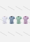 Wholesale Women's Sporty Round Neck Short Sleeve Quick Dry High Stretch Sport Slit Crop T-shirt WT23203# - Liuhuamall