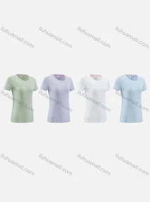Wholesale Women's Sporty Round Neck Short Sleeve Quick Dry High Stretch Sport T-shirt WT23204#, LIUHUA CLOTHING WHOLESALE