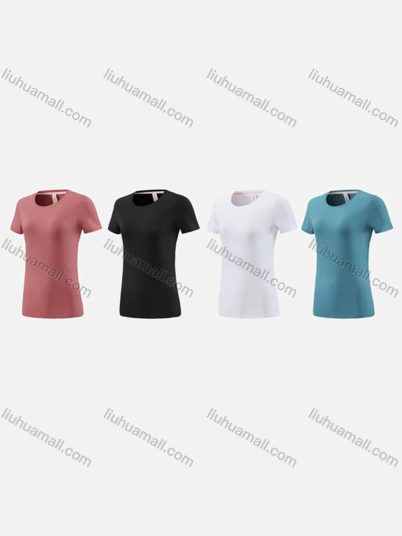 Wholesale Women's Sporty Round Neck Short Sleeve Quick Dry High Stretch Sport T-shirt WT23205#