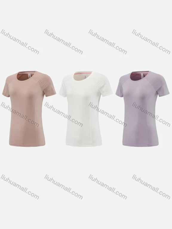 Wholesale Women's Sporty Round Neck Short Sleeve Quick Dry High Stretch Sport T-shirt WT24201#