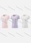 Wholesale Women's Sporty Round Neck Short Sleeve Quick Dry High Stretch Sport T-shirt WT24205# - Liuhuamall