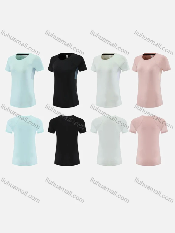 Wholesale Women's Sporty Round Neck Short Sleeve Quick Dry High Stretch Sport T-shirt WT25203#