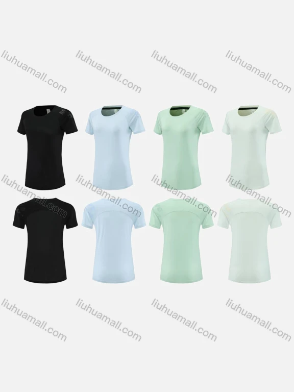 Wholesale Women's Sporty Round Neck Short Sleeve Quick Dry High Stretch Sport T-shirt WT25204#