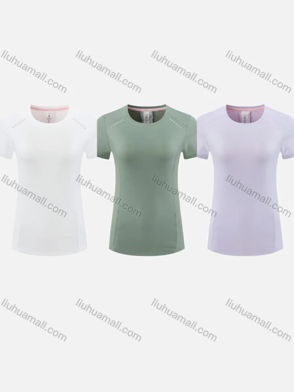 Wholesale Women's Sporty Round Neck Short Sleeve Quick Dry High Stretch Sport T-shirt WT24202#