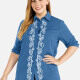 Women's Casual Round Neck 3/4 Sleeve Rhinestone Top 15# Clothing Wholesale Market -LIUHUA