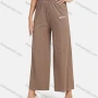 Wholesale Women's Casual Plain High Waist Letter Embroidery Wide Leg Pants preview