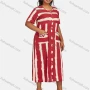 Wholesale Women's Casual Plus Size Short Sleeve Striped Tassel Trim Double Pockets Midi Dress preview