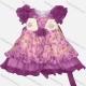 Wholesale Girls Lovely Floral Print Short Sleeve 3D Floral Rhinesthed Tiered Ruffle Trim Dress 59# Clothing Wholesale Market Liuhua