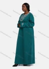 Wholesale Women's Vintage Crew Neck Button Front Long Sleeve Paisley Embroidery Pattern Maxi Nightgown - Liuhuamall