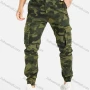 Wholesale Men's Casual Camouflage Multiple Pockets Shirred Cargo Pants 1923# preview