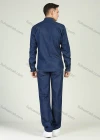 Wholesale Men's Long Sleeve Pocket Button Front Denim Shirt & Straight Leg Trousers 2 Piece Set - Liuhuamall