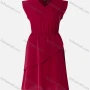 Wholesale Women's Elegant Plain V Neck Sleeveless Ruched Layered Short Dress 0583# preview