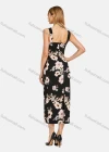 Wholesale Women's Elegant Square Neck Open Back Allover Floral Print Midi Tank Dress 03# - Liuhuamall
