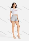 Wholesale Women's Casual Letter Round Neck Short Sleeve Crop T-shirt 3203# - Liuhuamall