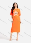 Wholesale Women's Casual Star Short Sleeve Crew Neck Split Side Dress EG-3486# - Liuhuamall