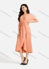 Wholesale Women's Casual Plain Wrap Short Sleeve Midi Dress With Belt EG-3436# - Liuhuamall