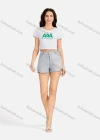 Wholesale Women's Casual Letter Round Neck Short Sleeve Crop T-shirt 3202# - Liuhuamall