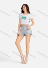 Wholesale Women's Casual Letter Round Neck Short Sleeve Crop T-shirt 3202# - Liuhuamall