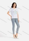 Wholesale Women's Casual Floral Round Neck Short Sleeve T-shirt 3106# - Liuhuamall