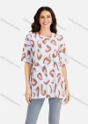 Wholesale Women's Casual Allover Print Round Neck Short Sleeve Tunic 3705# - Liuhuamall