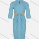 Wholesale Women's Fall 3/4 Sleeve Mock Neck Ruched High Waist Dress  Clothing Wholesale Market Liuhua