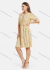 Wholesale Women's Casual Crew Neck A-Line Ditsy Floral Dual Pockets Short Dress - Liuhuamall
